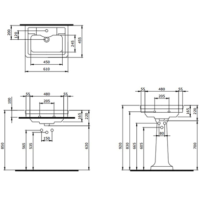 Bocchi Verona 61 cm Tek Delikli Mat Siyah Lavabo