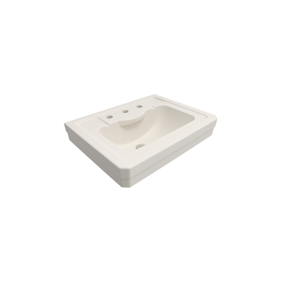 Bocchi Verona 61 cm Üç Delikli Parlak Bisküvi Lavabo