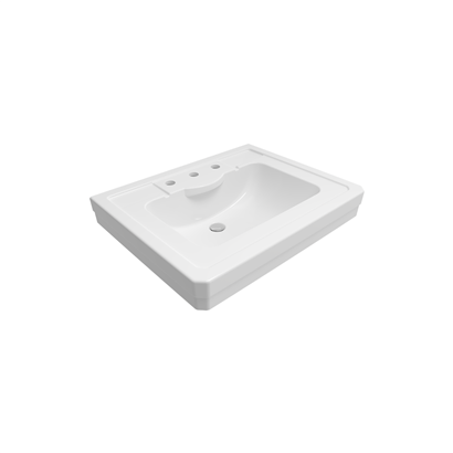 Bocchi Verona 71 cm Üç Delikli Parlak Beyaz Lavabo