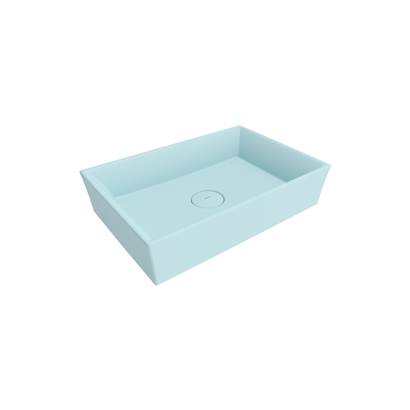Bocchi Vessel 56 cm Dikdörtgen Mat Buz Mavisi Lavabo