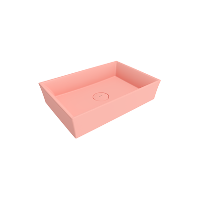 Bocchi Vessel 56 cm Dikdörtgen Mat Somon Lavabo