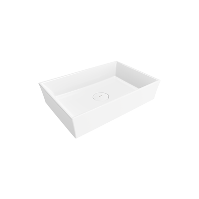 Bocchi Vessel 56 cm Dikdörtgen Parlak Beyaz Lavabo
