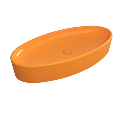 Bocchi Vessel Elips Çanak Lavabo 85 cm Parlak Mandalina Sarısı