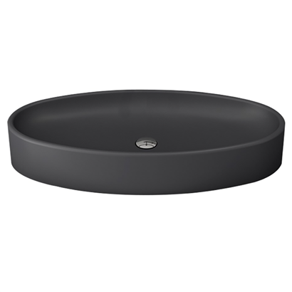 Bocchi Vessel Elips Çanak Lavabo 85 cm Mat Antrasit