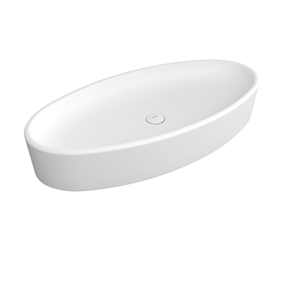 Bocchi Vessel Elips Çanak Lavabo 85 cm Mat Beyaz
