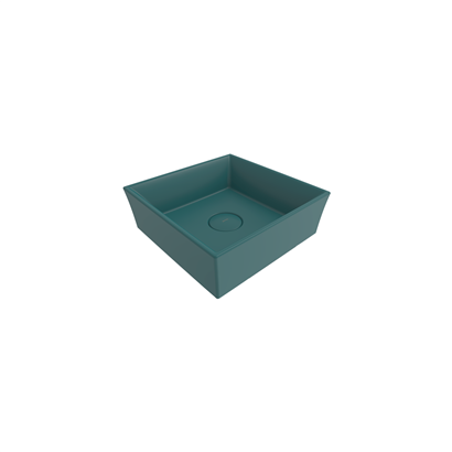 Bocchi Vessel Kare Tezgah Üstü Lavabo 38 cm Mat Petrol Mavisi