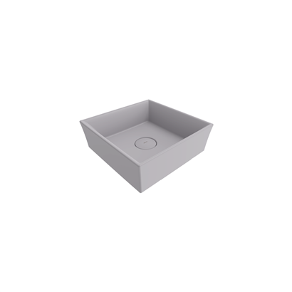 Bocchi Vessel Kare Tezgah Üstü Lavabo 38 cm Mat Gri