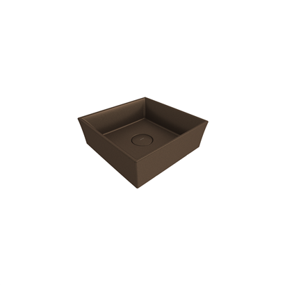 Bocchi Vessel Kare Tezgah Üstü Lavabo 38 cm Mat Bronz