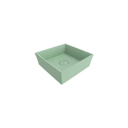 Bocchi Vessel Kare Tezgah Üstü Lavabo 38 cm Mat Mint Yeşil