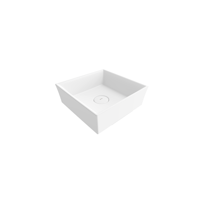 Bocchi Vessel Kare Tezgah Üstü Lavabo 38 cm Mat Beyaz