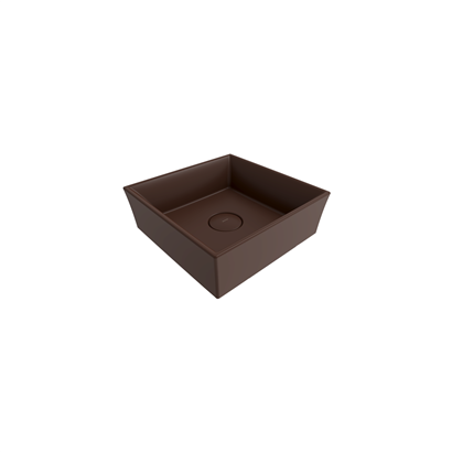 Bocchi Vessel Kare Tezgah Üstü Lavabo 38 cm Mat Kahve