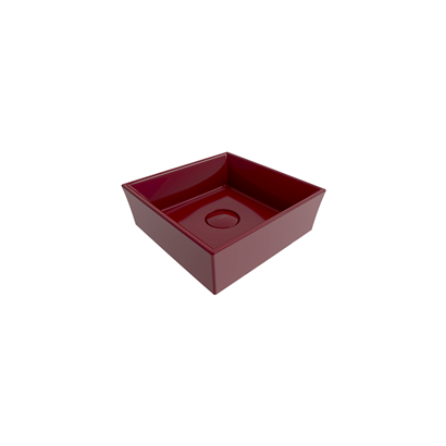Bocchi Vessel Kare Tezgah Üstü Lavabo 38 cm P.Burgonya Bordosu
