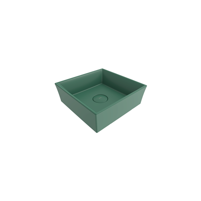 Bocchi Vessel Kare Tezgah Üstü Lavabo 38 cm Mat Yeşil