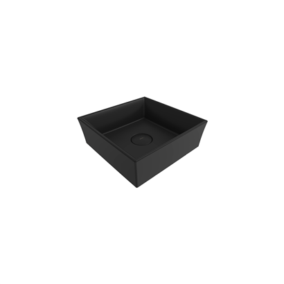 Bocchi Vessel Kare Tezgah Üstü Lavabo 38 cm Mat Siyah