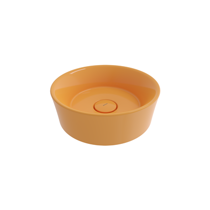 Bocchi Vessel Yuvarlak Çanak Lavabo 38 cm Parlak Mandalina Sarısı