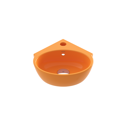 Bocci Taromina Arch Köşe Lavabo 30 cm Parlak Mandalina Sarısı
