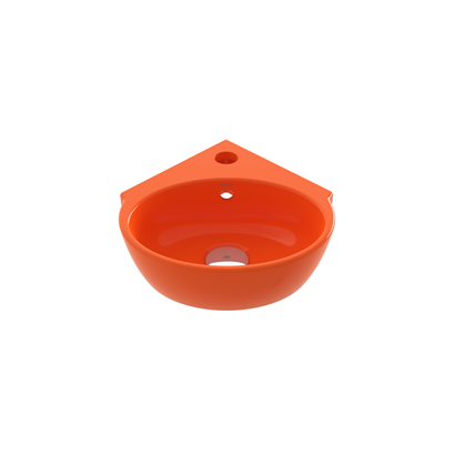 Bocci Taromina Arch Köşe Lavabo 30 cm Parlak Turuncu