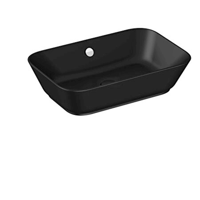 Vitra Geo Dikdörtgen Çanak Lavabo Mat Siyah, 60 Cm