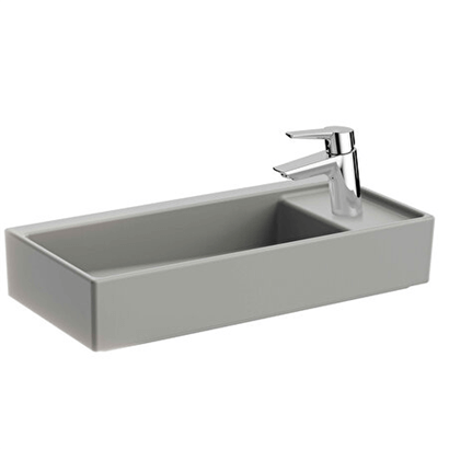 Vitra Archiplan Sağdan Armatürlü Dar Lavabo 60 Cm, Mat Taş Gri