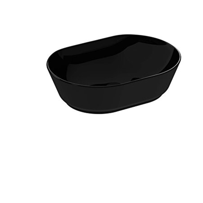 Vitra Geo Oval Çanak Lavabo Siyah, 55 Cm