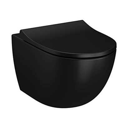 Vitra Sento Rim-Ex Mat Siyah Asma Klozet, 54 Cm