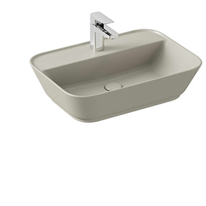 Vitra Geo Dikdörtgen Çanak Lavabo Mat Bej, 60 Cm