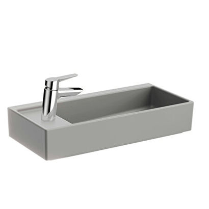 Vitra Archiplan Dar Soldan Armatürlü Lavabo 60 Cm, Mat Taş Gri