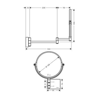 HansGrohe Addstoris Makyaj Aynası - 41791700