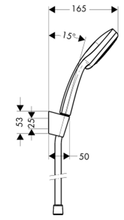 HansGrohe Croma 100 Duş Askı Seti Vario, 125 Cm Duş Hortumu İle - 27592000