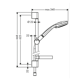 Hansgrohe Croma 100 Duş Seti Mono 65 cm Duş Barı ve Sabunluk - 27717000