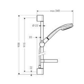 Hansgrohe Croma 100 Duş Seti Mono, 90 cm Krom - 27724000