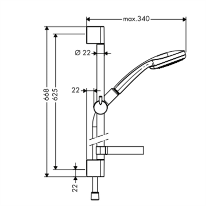Hansgrohe Croma 100 Duş seti Vario, EcoSmart, krom 9 lt/ dk, 90 cm duş barı ve sabunluk ile - 27653000