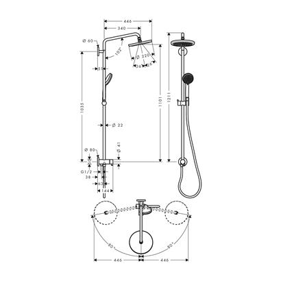 HansGrohe Croma Duş Kolonu 220 1 Jet, Reno - 27224000