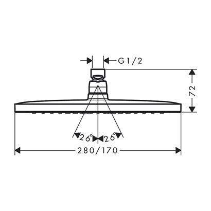 HansGrohe Croma E Tepe Duşu 280 1 Jet Ecosmart - 26258000