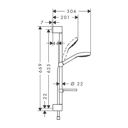 HansGrohe Croma Select E Duş Seti Vario, 65 Cm Duş Barı Ve Sabunluk İle - 26586400