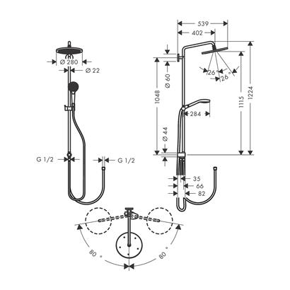 HansGrohe Croma Select S Duş Kolonu 280 1 Jet Reno - 26793000