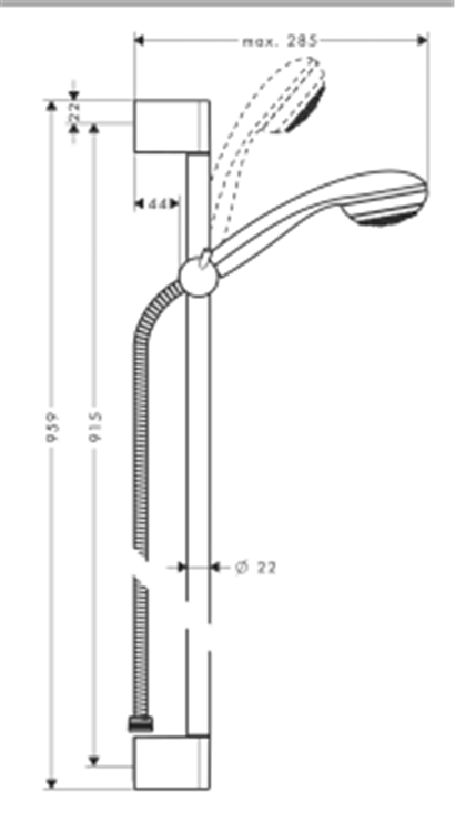 HansGrohe Crometta 85 Duş Seti Mono, 90 Cm Duş Barı İle - 27729000