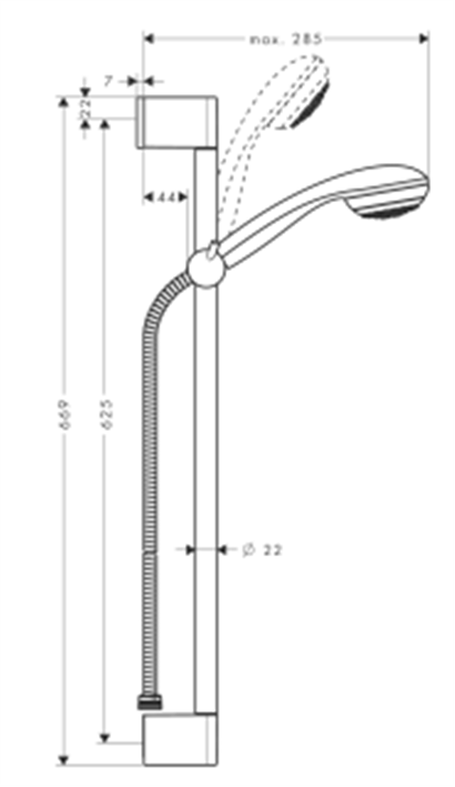 HansGrohe Crometta 85 Duş Seti Mono, Green, 6 Lt/Dk, 65 Cm Duş Barı İle - 27652000