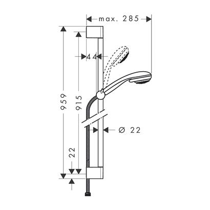 HansGrohe Crometta 85 Duş Seti Multi, 90 Cm Duş Barı İle - 27766000