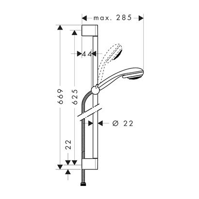HansGrohe Crometta 85 Duş Seti Vario, 65 Cm Duş Barı İle - 27763000