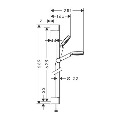 HansGrohe Crometta Duş Seti 1 Jet, 65 Cm Duş Barı İle - 26533400