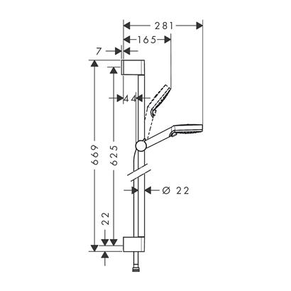 HansGrohe Crometta Duş Seti Vario, 65 Cm Duş Barı İle - 26532400