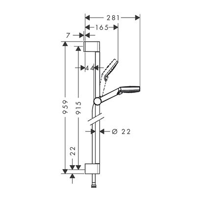 HansGrohe Crometta Duş Seti Vario, 90 Cm Duş Barı İle - 26536400