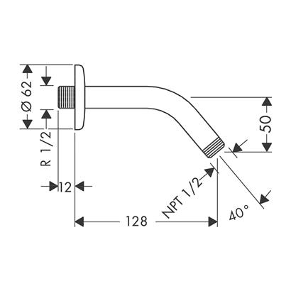 HansGrohe Duş Dirseği 12.8 Cm - 27411000