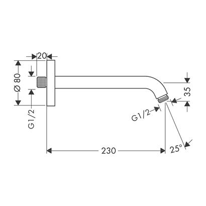 HansGrohe Duş Dirseği 23 Cm - 27412000