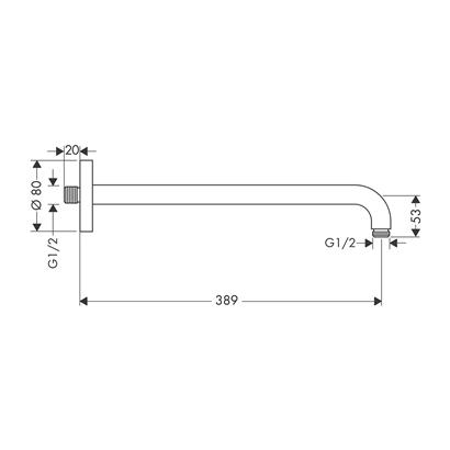 HansGrohe Duş Dirseği 38.9 Cm - 27413670