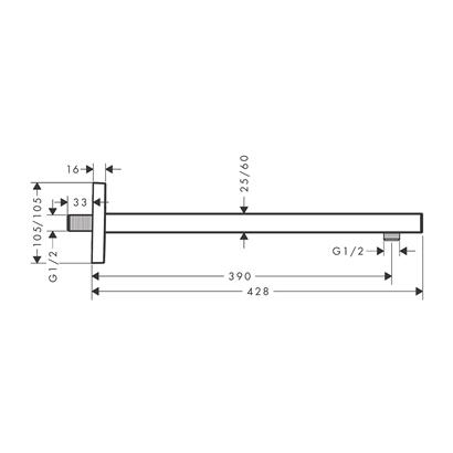 HansGrohe Duş Dirseği Square 38,9 Cm - 27694340