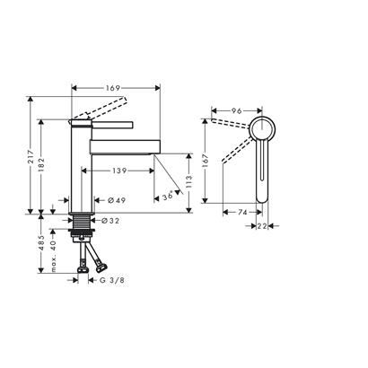 HansGrohe Finoris Tek Kollu Lavabo Bataryası 110 Coolstart, Bas - Aç Gider Seti İle - 76024670
