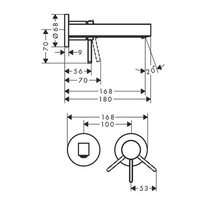 HansGrohe Finoris Tek Kollu Lavabo Bataryası Ankastre Duvara Monte 16,8 Cm Gaga İle - 76051670