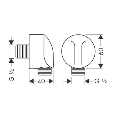 HansGrohe Fixfit Gönye Çıkış Çek Valfsiz E - 27454340